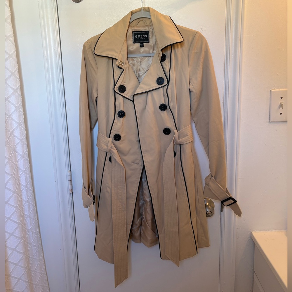 Guess Tan Trench Coat - Picture 1 of 7